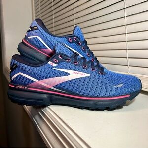 Brooks Ghost 15 Blue Peacoat Pink Comfy Running Shoes Women’s Size 9 B / M 7.5